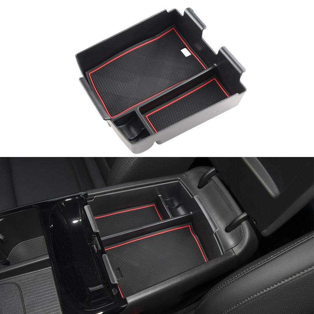 Tech Car Accessories - กล่องเก็บของที่วางแขนสำหรับฮุนได ทูซอน ปี 2025 2026 ถาดจัดระเบียบคอนโซลกลาง
