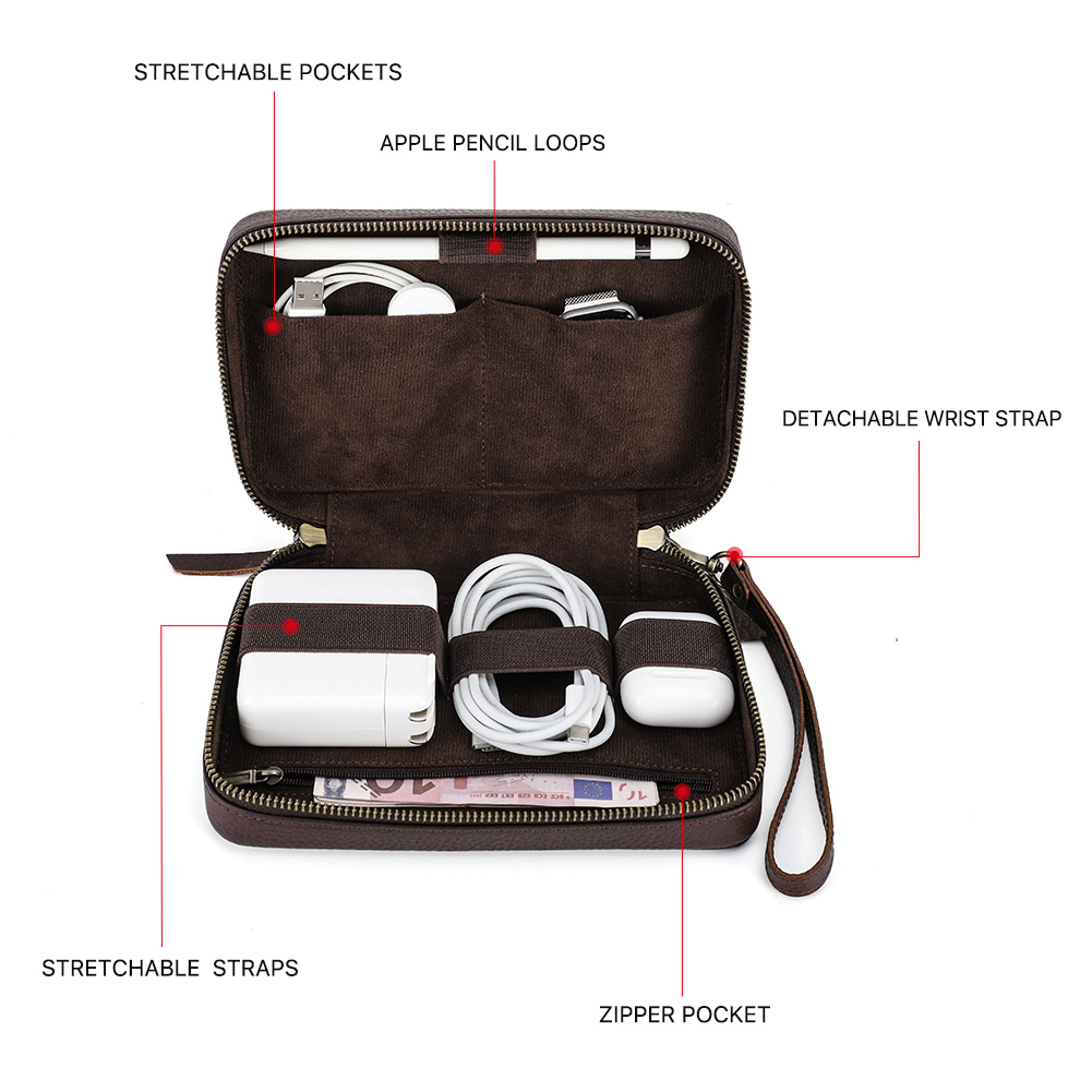 ของแท้หนังข้อมูล USB แบบพกพากร - Tech Accessories Case บทวิจารณ์และราคา
